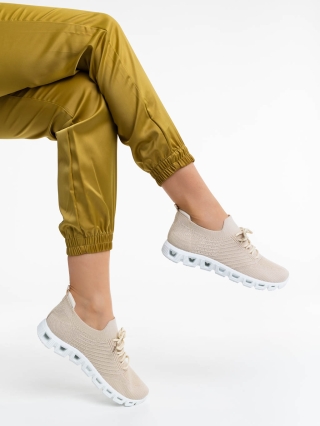 NOUTATI, Pantofi sport dama bej din material textil Romeesa - Kalapod.net