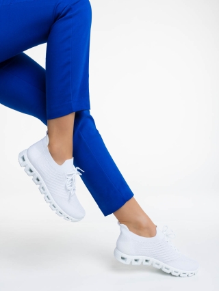NOUTATI, Pantofi sport dama albi din material textil Romeesa - Kalapod.net