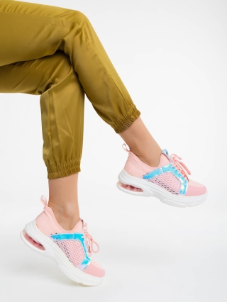 NOUTATI, Pantofi sport dama roz din material textil Doina - Kalapod.net