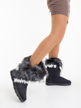 Cizme dama gri din material textil Vestigia - Kalapod.net