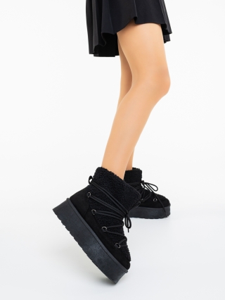 Cizme dama negre  din  material textil Karaza - Kalapod.net