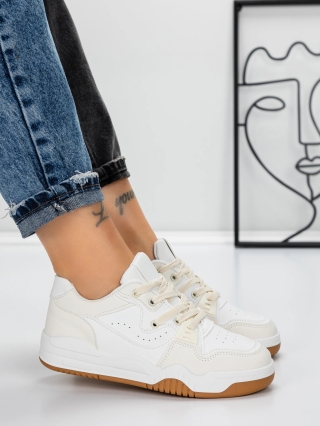 Incaltaminte Dama, Pantofi sport dama albi din material textil Kaiana - Kalapod.net
