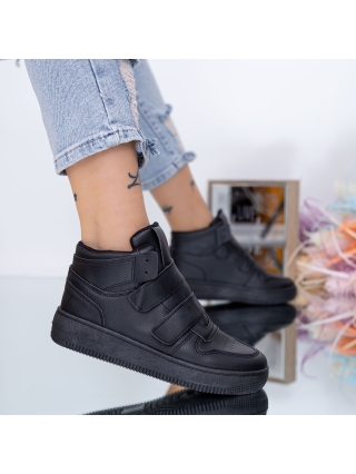 Incaltaminte Dama, Pantofi sport dama negri din piele ecologica Zoella - Kalapod.net