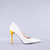Pantofi dama cu toc Malia alb cu galben, 5 - Kalapod.net