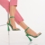 Sandale dama cu toc verzi din piele ecologica Zimbra - Kalapod.net