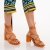 Sandale dama cu toc portocalii din piele ecologica Rossy - Kalapod.net