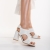 Sandale dama cu toc albe din piele ecologica Soryna - Kalapod.net