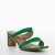 Papuci dama cu toc verzi din piele ecologica Cameron - Kalapod.net