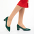 Pantofi dama verzi din piele ecologica cu toc Afila - Kalapod.net