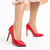 Pantofi dama rosii din piele ecologica lacuita cu toc Lachell - Kalapod.net