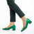 Pantofi dama verzi din material textil Adelita, 3 - Kalapod.net