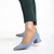 Pantofi dama albastri din material textil cu toc Cataleya, 4 - Kalapod.net