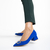 Pantofi dama albastri din material textil cu toc Ariyah, 4 - Kalapod.net
