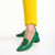 Pantofi dama verzi din piele ecologica cu toc Renaye, 3 - Kalapod.net