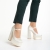 Pantofi dama cream din material textil cu toc Caira, 4 - Kalapod.net