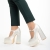 Pantofi dama cream din material textil cu toc Caira - Kalapod.net