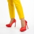 Pantofi dama rosii din material textil cu toc Coriana, 4 - Kalapod.net