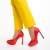 Pantofi dama rosii din material textil cu toc Coriana, 5 - Kalapod.net