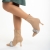 Botine dama bej din material textil cu toc Revonda, 4 - Kalapod.net