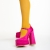 Pantofi dama fucsia din material textil cu toc Caira, 3 - Kalapod.net