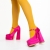 Pantofi dama fucsia din material textil cu toc Caira - Kalapod.net