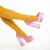 Pantofi dama roz din material textil cu toc Caira, 6 - Kalapod.net