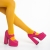Pantofi dama fucsia din piele ecologica cu toc Beatrix, 6 - Kalapod.net