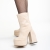 Botine dama bej din material textil cu toc Edie - Kalapod.net