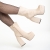 Botine dama bej din material textil cu toc Edie, 6 - Kalapod.net