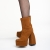 Botine dama camel din material textil cu toc Edie, 3 - Kalapod.net
