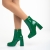 Botine dama verzi din piele ecologica lacuita Rosalita - Kalapod.net