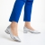 Pantofi dama argintii din material textil cu toc Ziva, 3 - Kalapod.net