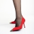 Pantofi dama rosu din material textil cu toc Melany - Kalapod.net
