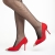 Pantofi dama rosu din material textil cu toc Melany, 3 - Kalapod.net