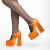 Pantofi dama portoocalii din material textil cu toc Caira - Kalapod.net