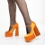 Pantofi dama portoocalii din material textil cu toc Caira, 4 - Kalapod.net