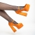Pantofi dama portoocalii din material textil cu toc Caira, 6 - Kalapod.net