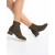 Botine dama verzi din piele ecologica si piele intoarsa Angeline - Kalapod.net