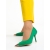 Pantofi dama verzi din material textil cu toc Melany, 3 - Kalapod.net