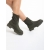 Botine dama verzi din piele ecologica si material textil Chiara - Kalapod.net