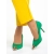 Pantofi dama verzi din material textil cu toc Melany, 5 - Kalapod.net