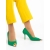 Pantofi dama verzi din material textil cu toc Melany, 2 - Kalapod.net