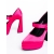 Pantofi dama fucsia cu toc din material textil Regena, 8 - Kalapod.net