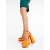 Pantofi dama portocalii cu toc din material textil Darya, 2 - Kalapod.net