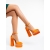 Pantofi dama portocalii cu toc din material textil Darya - Kalapod.net