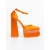 Pantofi dama portocalii cu toc din material textil Darya, 5 - Kalapod.net