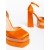 Pantofi dama portocalii cu toc din material textil Darya, 6 - Kalapod.net