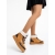 Ghete dama camel din material textil Clarabelle - Kalapod.net