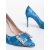 Pantofi dama albastri cu toc din material textil Georgyna, 6 - Kalapod.net