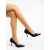 Pantofi dama negri cu toc din material textil Aneisha - Kalapod.net
